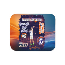 Load image into Gallery viewer, Basketball Senior Photo Sherpa Blanket — Personalized 'Sammy Conticello' RomeoVille High #0 2026